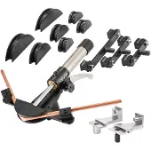 Vevor Hydraulisches Rohrbiegegerät, 6-22 mm, Vorwärts-/Rückwärtsbiegewerkzeug-Set für HLK-Anlagen, mit 7 Aluminiumlegierungs-Biegebacken, für HLK-Klimaanlagen, Kältetechnik & Autoreparaturen