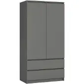 Akord Kleiderschrank Graphit Hochglanz 90X51X180 Cm