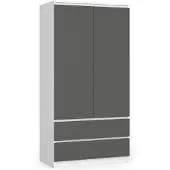 Akord Kleiderschrank Weiß/Graugraphit 90X51X180 Cm