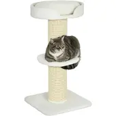 PawHut Kratzbaum Sisalstämme für mittelgroße Katzen 91 cm Cremeweiß