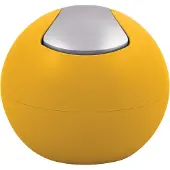 MSV Spirella Kosmetikeimer 1 Liter Abfalleimer Schwingdeckeleimer Tischabfalleimer "Bowl" Sun Gelb matt