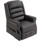 HOMCOM Elektrischer Aufstehsessel, Massage-, Wärmefunktion, USB-Anschluss, Dunkelbraun