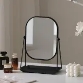Merkloos Metall Tisch Spiegel mit Stauraum und Verstellbarem Stand