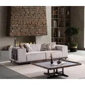 AEA s Stoffsofa Designer Holz Couchtisch Wohnzimmer Set