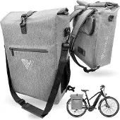 Unyqoos Doppel-Fahrradtasche – wasserdichte Gepäckträgertasche für Fahrrad, wandelbar zu Rucksack oder Schultertasche, Quick‑Connect für E‑Bike, A4/Notebook‑tauglich