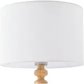 LUCANDE Tischleuchte Karlie, Höhe 45 cm, weiß, Holz, E27