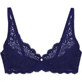 Triumph Bügel-BH "Amourette W", Damen, Gr. 85, Cup C, admiral, Spitze, Obermaterial: 62% Polyamid, 24% Elasthan, 8% Lyocell, 6% Polyester, BHs Bügel-BH, Stretch-Spitze