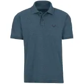 Trigema Poloshirt "Poloshirt DELUXE Piqué", Herren, Gr. M, blau (jeans, melange), Piqué, 100% Baumwolle, Basic, lang, ohne Ausschnitt, Shirts Poloshirt