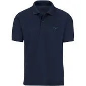 Trigema Poloshirt "Poloshirt DELUXE Piqué", Herren, Gr. L, blau (navy), Piqué, 100% Baumwolle, Basic, lang, ohne Ausschnitt, Shirts Poloshirt