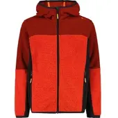 CMP KID Fleece Jacket FIX Hood flame-brick (07CZ) 152