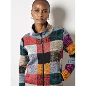 Apricot Fleecejacke "Fleecejacke", Damen, Gr. 16, grau, Strick, Obermaterial: 95% Polyester PES. 5% Elasthan EL., normal, Jacken Fleecejacke, mit Karomuster