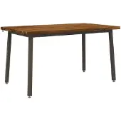 Syfax 140 x 80 x 75 cm Massivholz Akazie Natur und Kaffee