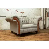 AEA Design Chesterfield Stoff Couch Sessel 1.5 Sitzer Polster Sofas Lounge Club