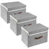 Merkloos Faltbare Aufbewahrungsbox mit Deckel Set von 3