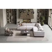 AEA Weiß-Beige Wohnzimmergarnitur Designer Ecksofa Couchtisch Sessel