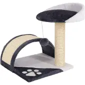 Lionto Kratzbaum Klein mit Plüschball & viel Sisal, Höhe 43 cm, Grau/Weiß