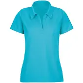 Trigema Poloshirt "Poloshirt ohne Knopfleiste", Damen, Gr. XL, blau (azur), Piqué, 100% Baumwolle, Basic, ohne Ausschnitt, Shirts Poloshirt