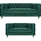 AEA Set Komplett 2x Sofas Couchen Sofagarnitur Polstermöbel Modern Chesterfield