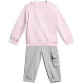 Adidas Unisex Baby Essentials Linear Logo Jogger Track Suit, clear pink/white, 6
