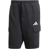 Adidas Herren Essentials Feelcozy Fleece Cargo Short Shorts, Black/White, S