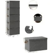 OEM Aufbewahrungsbehälter, faltbar, stapelbares Design, Schwarz 5-Teilig