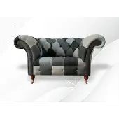 AEA Design Chesterfield Stoff Couch Sessel 1.5 Sitzer Polster Sofas Lounge Club