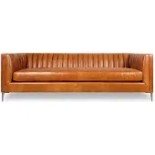 AEA Sofa 3 Sitzer Couch Chesterfield Polster Sitz Garnitur Leder Hellbraun