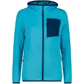 CMP Woman Fleece Jacket FIX Hood topazio (L222) 36