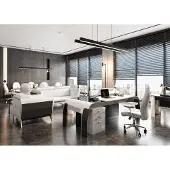 Xl Moebel Gmbh Eleganter weißer Holzarbeitszimmer-Set mit Schreibtisch und Bürostuhl