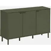 Sweeek - Sideboard mit Holzdekor und Metall 3 Türen 120cm - Khaki