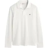 Gant Herren REG Shield LS Pique Rugger Polohemd, White, Standard