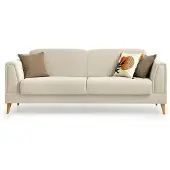 AEA Eleganter Wohnzimmer Dreisitzer Designer Polstercouch Holzgestell