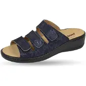 WEEGER Orthopädische-Pantolette mit auswechselbarem Fußbett blau metallic Gr. 36