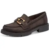 Jana Damen Loafer ohne Absatz Elegant Vegan, Mocca Suede, 38