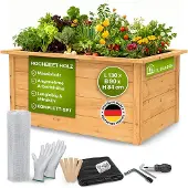 TTL Garden LARENA M Holz Hochbeet 130x90x84cm mit Wühlmausgitter