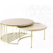 AEA Modern 2х Couchtische Edelstah Kaffeetisch Wohnzimmertisch gold