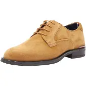 Tommy Hilfiger Herren Derby Schuhe Suede runde Spitze, (Sahara), 42