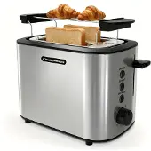 KitchenBoss Edelstahl Toaster 2 Scheiben：Toaster mit 6 Bräunungsstufen