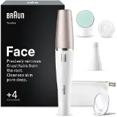Braun Gesichtsepilierer Damen FaceSpa, Wasserdicht, SE851V, Weiß/Bronze