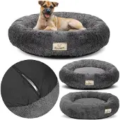 AIO Factory Shaggy Bett 50 cm dunkelgrau abnehmbar Antirutsch