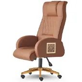 AEA Bürostuhl Braun Braun Arbeitszimmer Rollen Modern Chefsessel Drehsessel