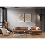 Xl Moebel Gmbh Braun-Beige Wohnzimmer Sitzgarnitur Ecksofa Wohnlandschaft Sessel 2tlg