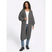 HEINE Strickjacke "Strickjacke Strickjacke", Damen, Gr. 36, grau (anthrazit, meliert), Rippware, , Casual, Strickjacken Strickjacke