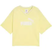 Puma Damen ESS Relaxed Cropped Football Jersey Trikots, Gold Moon, L EU