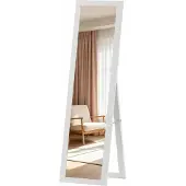 HOMCOM Standspiegel, Ganzkörperspiegel mit Ständer, 37 x 157 cm, Weiß