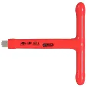 Ks Tools 1/2" T-Griff-Aufsteckschlüssel mit Schutzisolierung und Schraubenarretierung, 200mm - 117.1205
