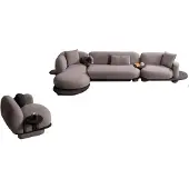 AEA s Graues Wohnzimmer Polster-Set Designer Ecksofa Sessel
