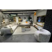 AEA Stilvolles Graues Sofa-Set Designer Polstersofas Edler Stoffsessel