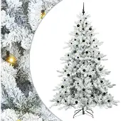 Syfax Künstlicher klappbarer Weihnachtsbaum Weiß 240 cm PVC und Stahl