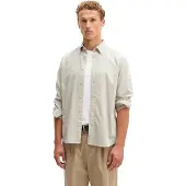 Marc O'Polo Langarmhemd , Herren, Gr. L, N-Gr, beige (linen beige), Cord, Obermaterial: 100% Baumwolle, regular fit normal, 2-Knopf-Manschette, Hemden Langarmhemd, regular mit Button-Down-Kragen